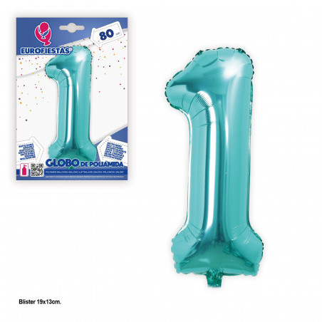 Ballon aluminium 80cm turquoise 1