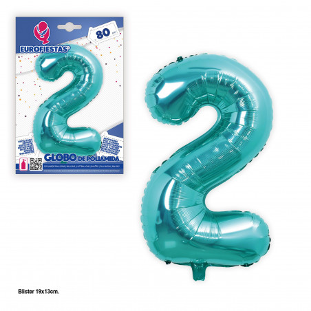 Ballon aluminium 80cm turquoise 2