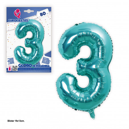 Ballon aluminium 80cm turquoise 3