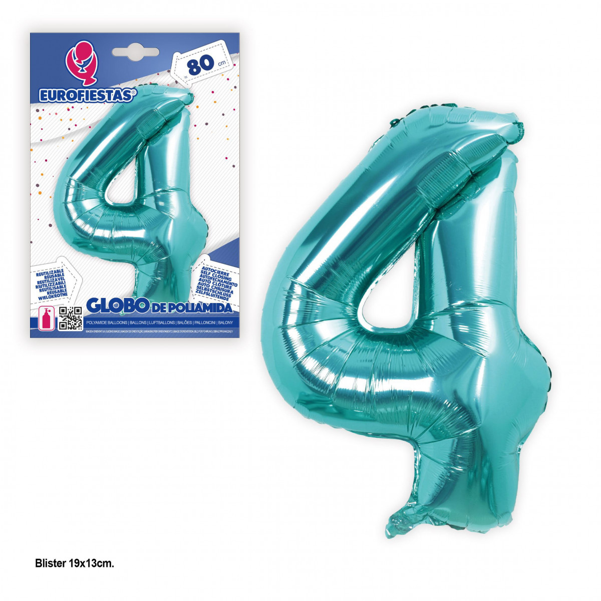 Ballon aluminium 80cm turquoise 4