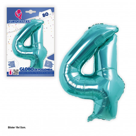 Ballon aluminium 80cm turquoise 4