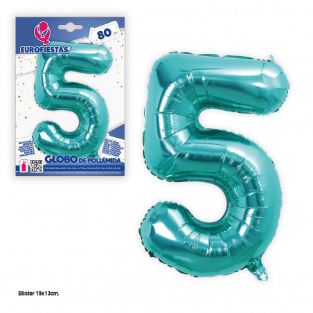 Ballon aluminium 80cm turquoise 5