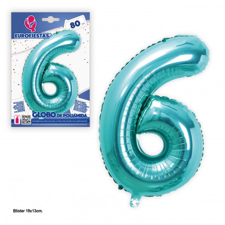 Ballon aluminium 80cm turquoise 6