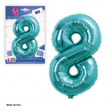 Ballon aluminium 80cm turquoise 8