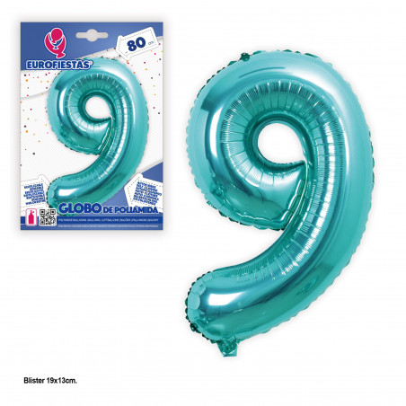 Ballon aluminium 80cm turquoise 9
