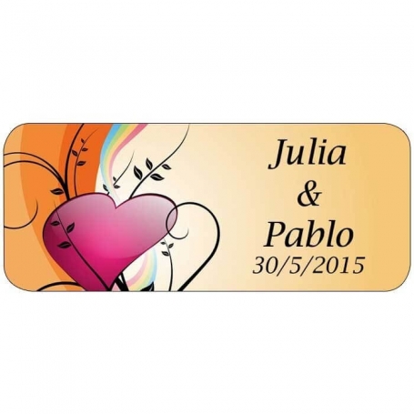 Autocollants Cadeaux Mariage Orange