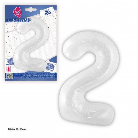 Ballon aluminium 1m blanc 2