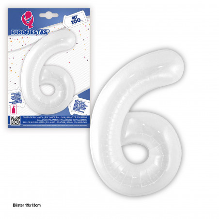 Ballon aluminium 1m blanc 6