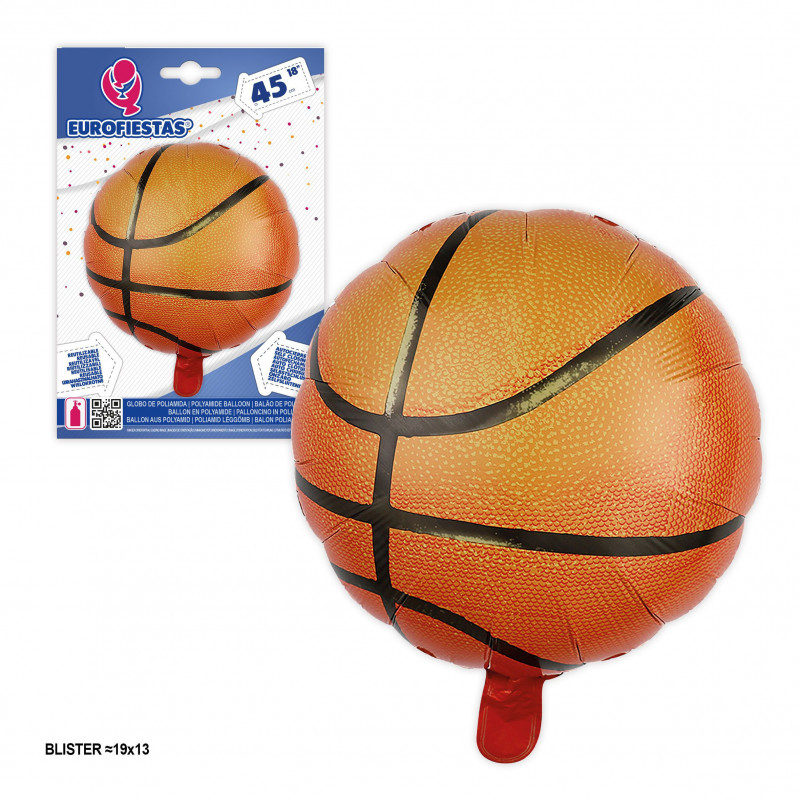 Ballon en Polyamide avec Design de Basketball Décoration pour Fêtes et Événements Sportifs