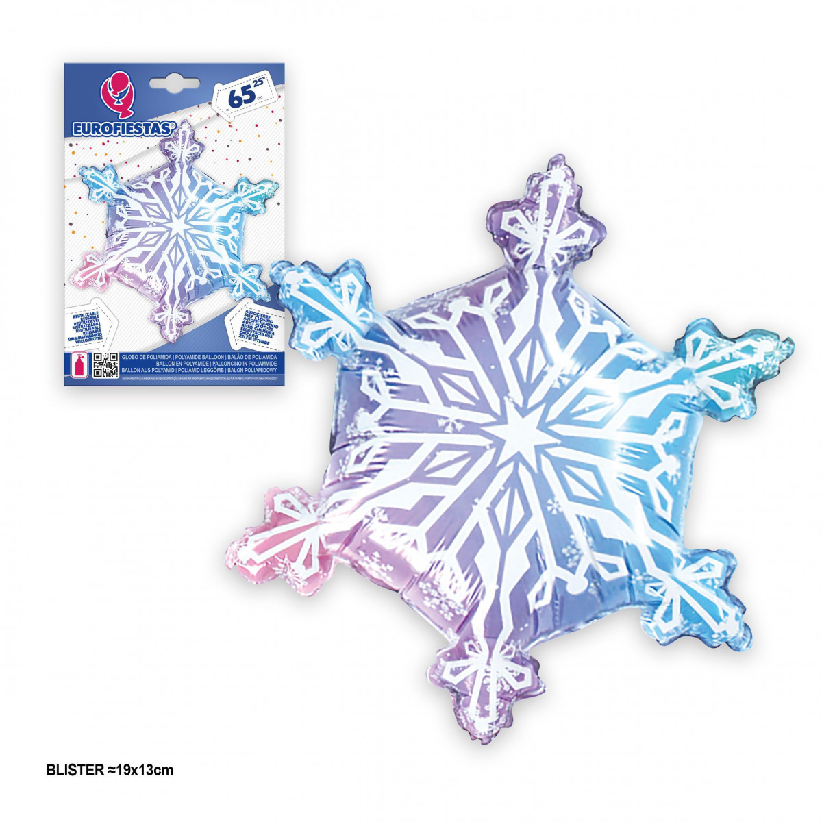 Ballon en aluminium flocon de neige 65 cm