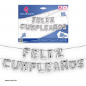 Ensemble de ballons argentés en aluminium « Joyeux anniversaire »