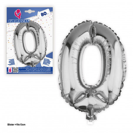 Ballon en feuille d'argent de 80 cm n° 0