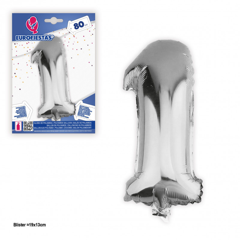 Ballon en feuille d'argent de 80 cm n° 1