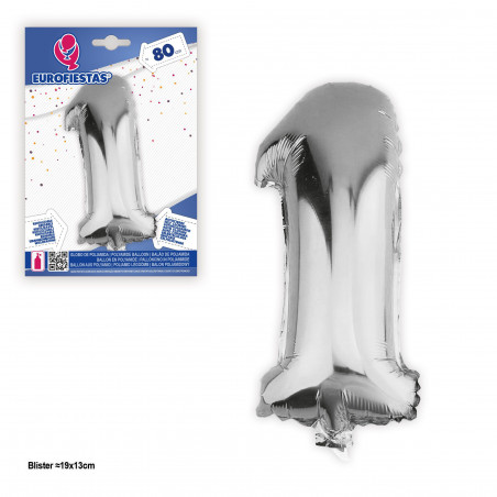 Ballon en feuille d'argent de 80 cm n° 1