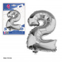 Ballon foil 80 cm argent n° 2