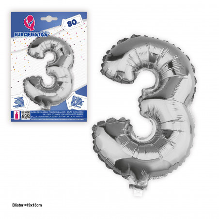 Ballon en feuille d'argent de 80 cm n° 3