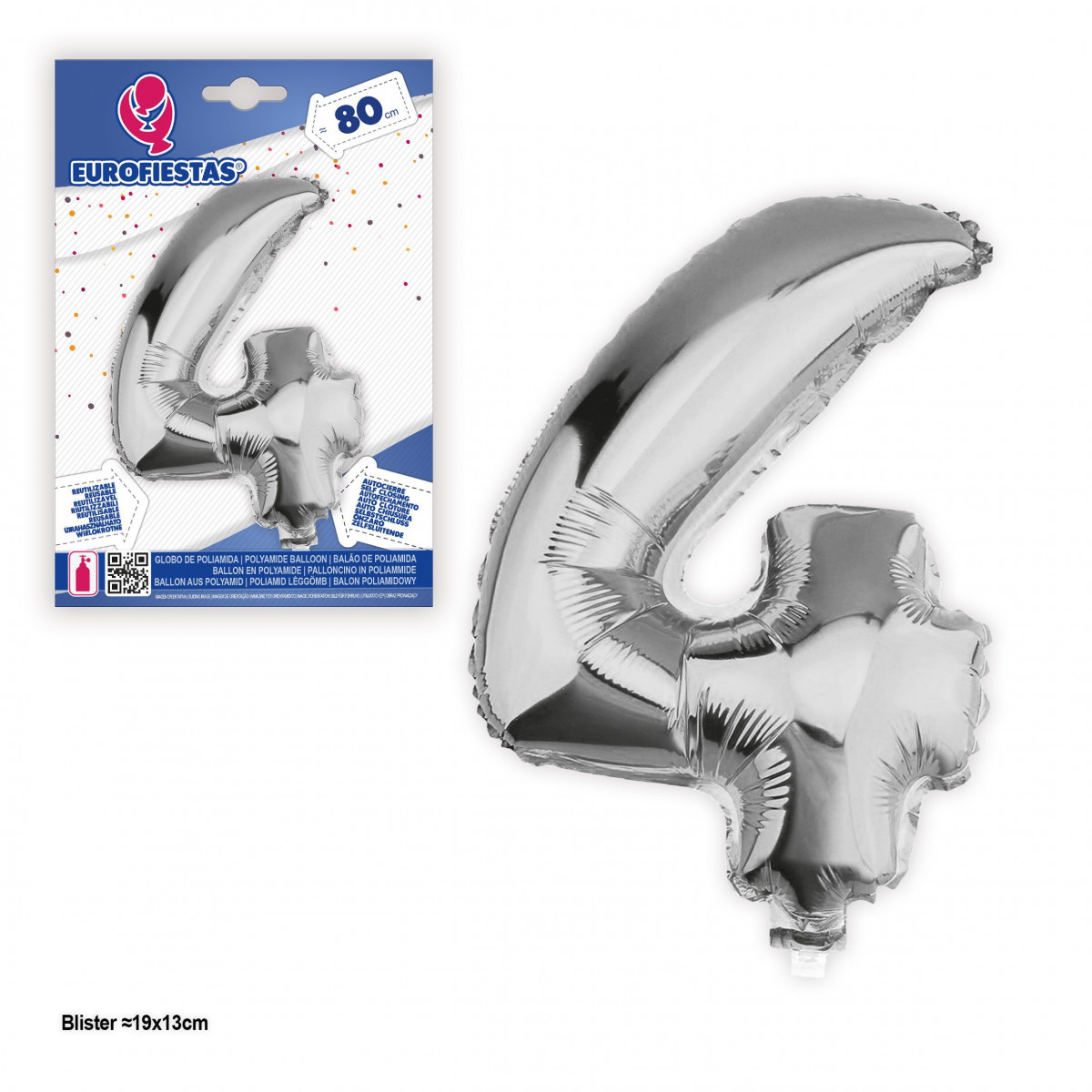 Ballon en feuille d'argent de 80 cm n° 4