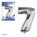 Ballon foil 80 cm argent n° 7