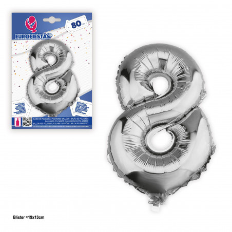 Ballon aluminium 80cm argent n°8