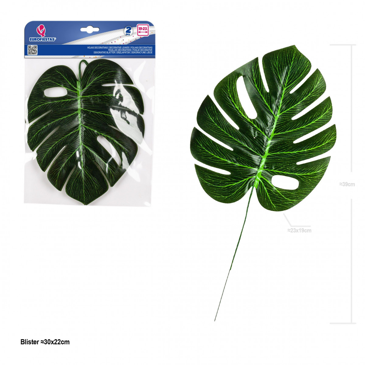 Feuille décorative tropicale 23 cm