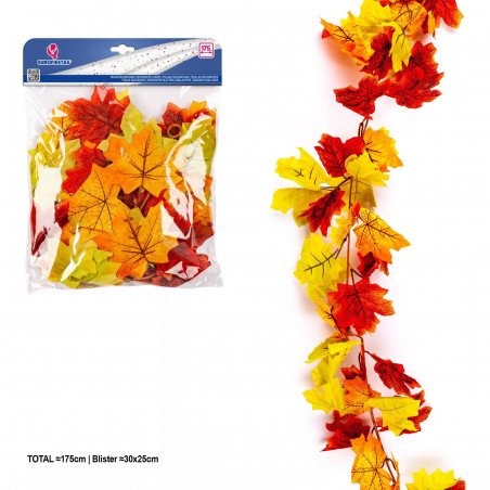 Bande décorative de feuilles d'érable d'automne 175cm