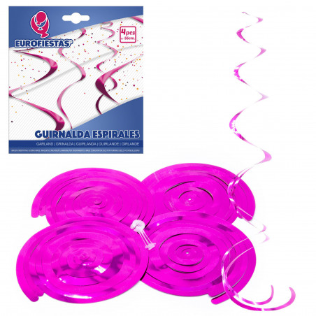 Guirlande spirale fuchsia