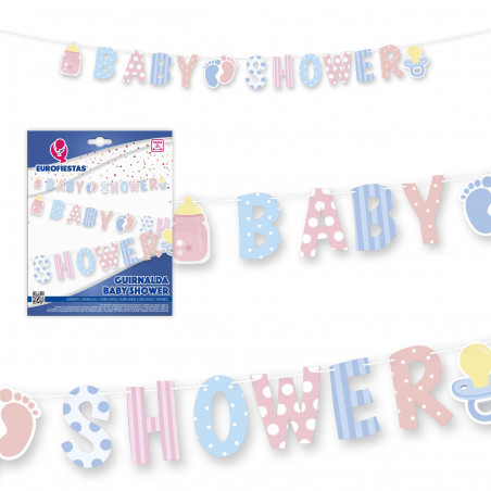 Guirlande de baby shower couleurs pastel