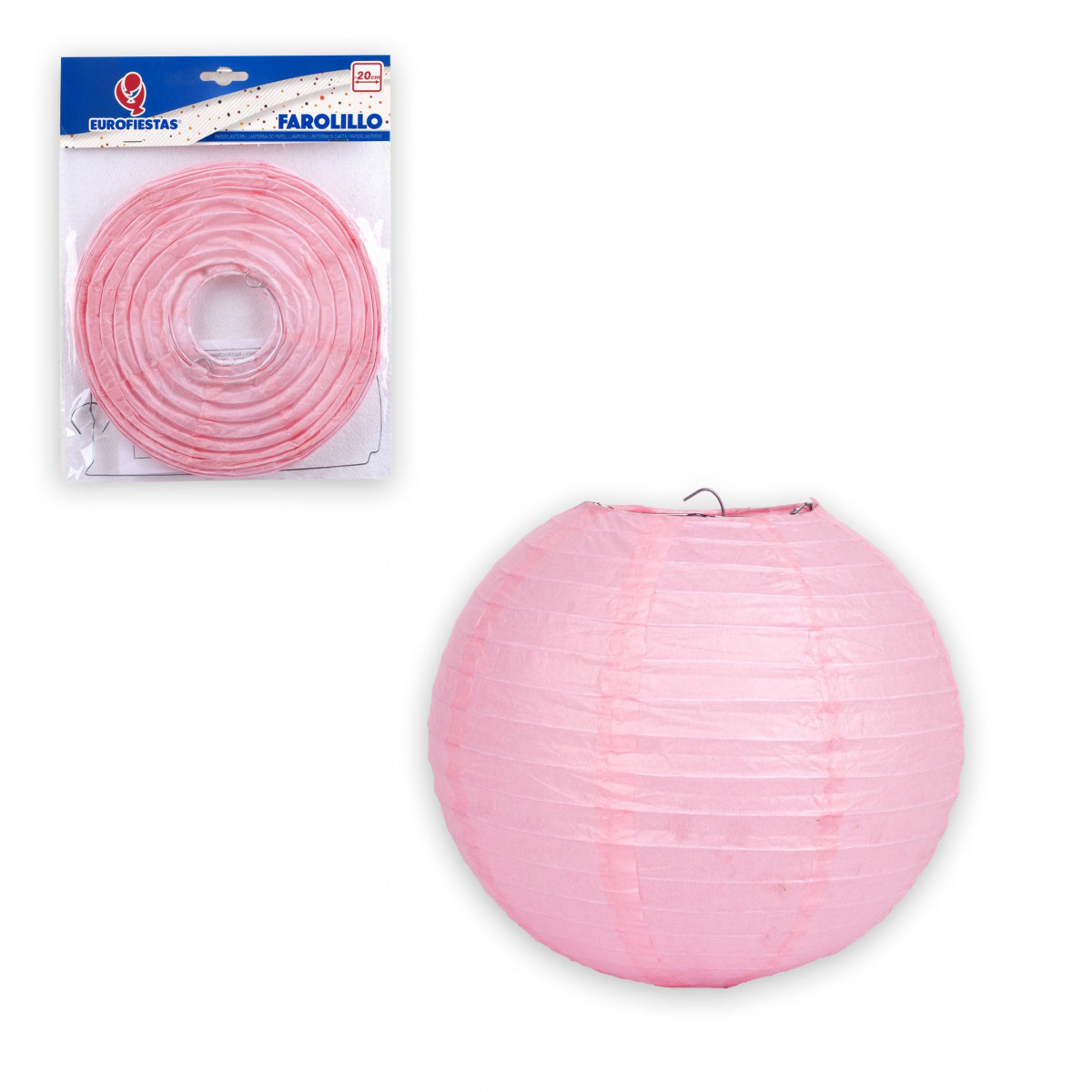 Lanterne ronde 20cm rose