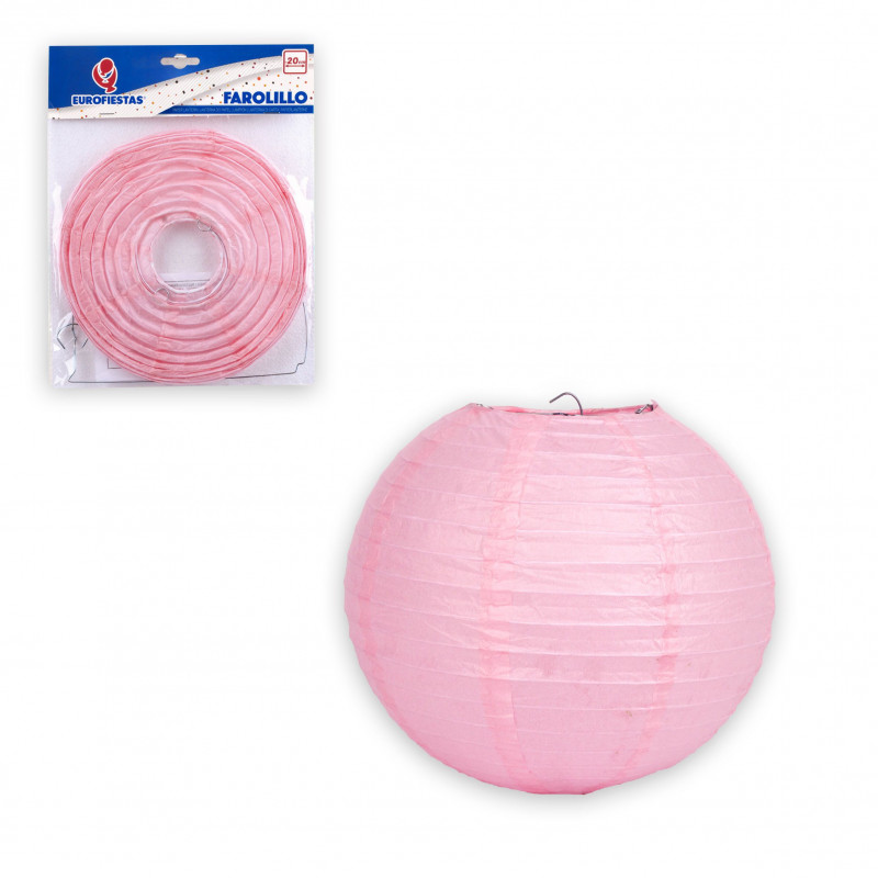 Lanterne ronde 20cm rose