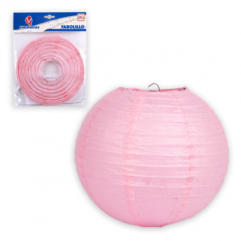 Lanterne ronde 30cm rose