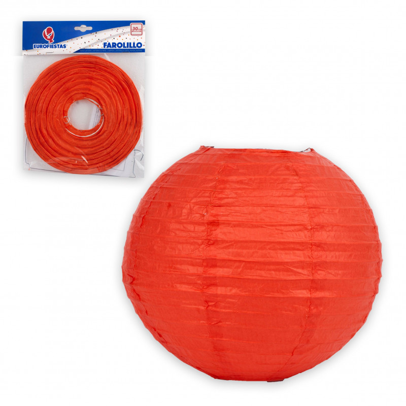 Lanterne ronde 30cm rouge