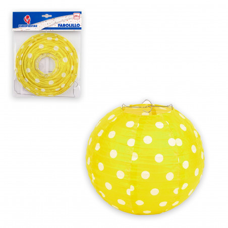 Lanterne ronde 20cm pots jaune