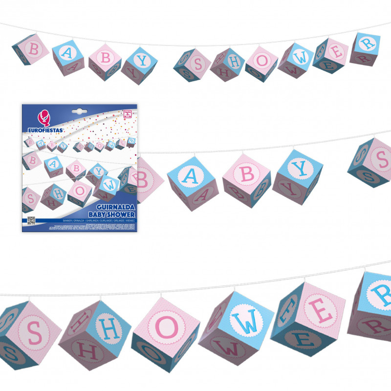Guirlande cubes baby shower