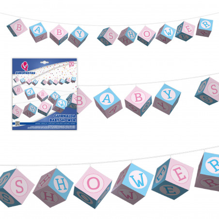 Guirlande cubes baby shower