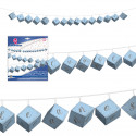 Guirlande cube joyeux anniversaire bleu