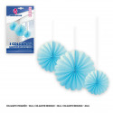 Ensemble de 3 pompons décoratifs ciel à suspendre.
