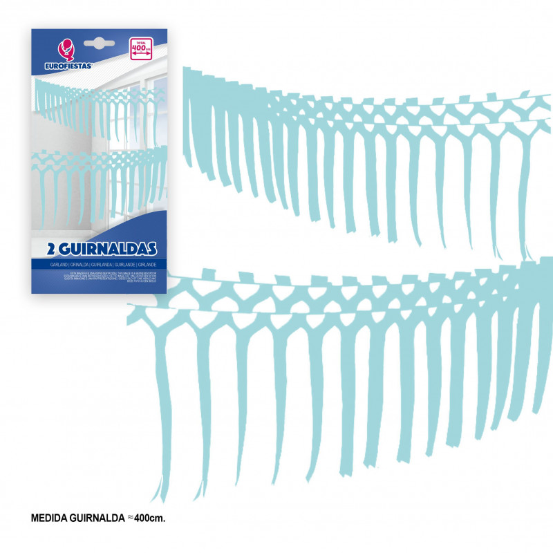 Guirlande en papier 2x2m bleue