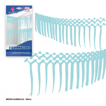 Guirlande en papier 2x2m bleue