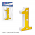 Chiffre LED 16cm doré 1