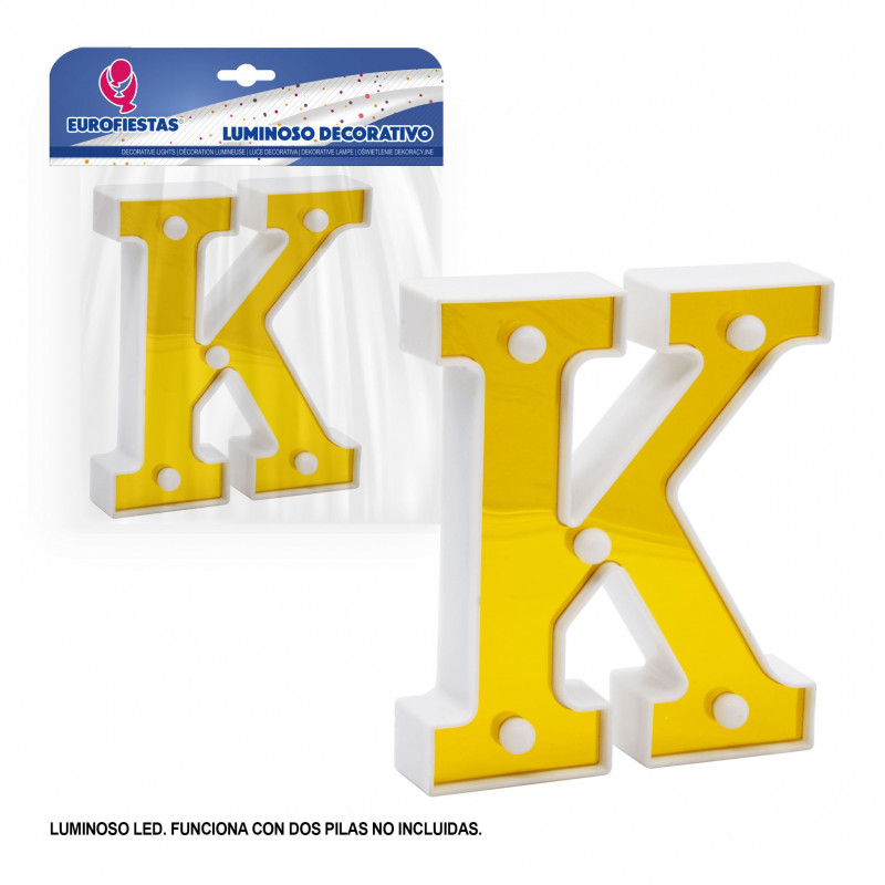 Lettre LED 16cm or k