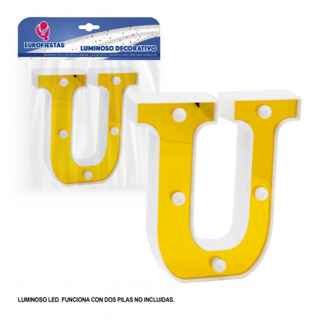 Lettre LED 16cm or u