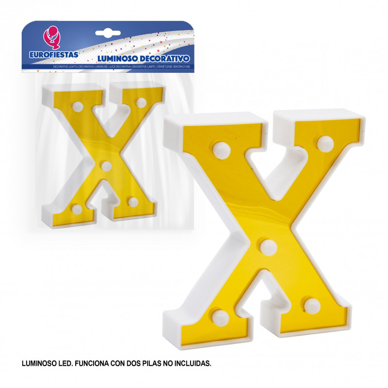 Lettre LED 16cm dorée x