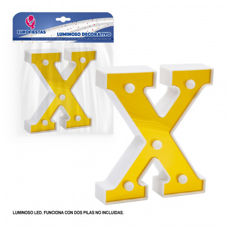 Lettre LED 16cm dorée x
