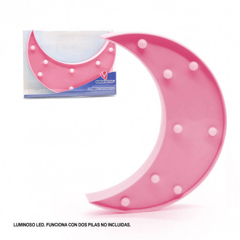 Figurine LED lune rose