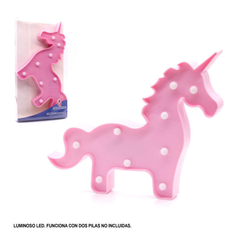 Figurine led licorne rose