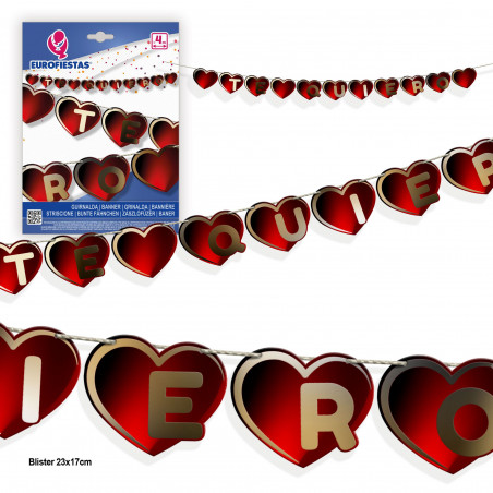 4 PCS Guirlande Papier Coeur Rose Deco Deco Saint Valentin Coeur