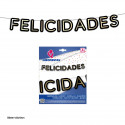 Guirlande félicitations lettres noires et or métallisé.