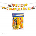 Guirlande joyeux anniversaire véhicules de construction