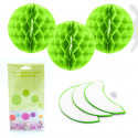 Boule abeille 3u.20cm verte
