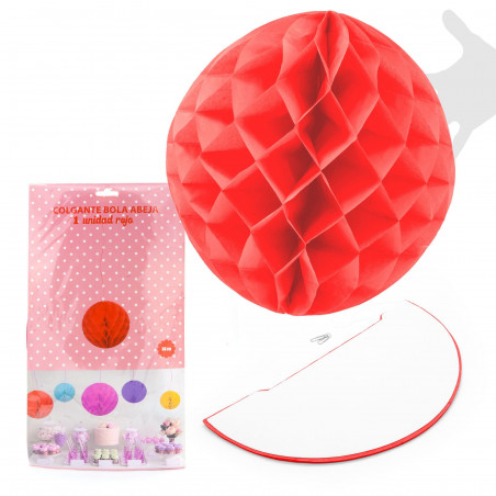 Boule abeille 1u.38cm rouge